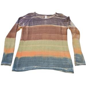 Match Marika Charles Sweater Womens Medium Striped Cashmere Pullover Multicolor